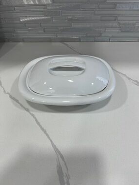 Covered White Ceramic Serving Dish with Lid